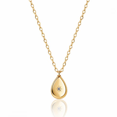 ⁨Naszyjnik stal szlachetna pozłacana 14k złotem, NST2280⁩ w sklepie Wasserman.eu