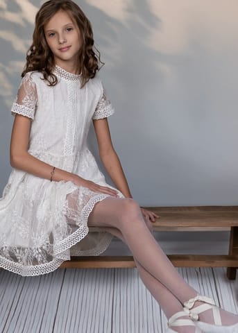 ⁨RAJSTOPY KNITTEX ROXANA JUNIOR (kolor bianco, rozmiar 146-152)⁩ w sklepie Wasserman.eu