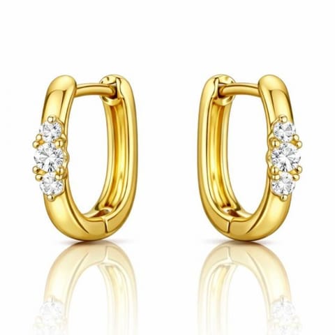 ⁨Kolczyki ze stali szlachetnej pozłacane 14k złotem, okręgi z cyrkoniami KST3630⁩ w sklepie Wasserman.eu