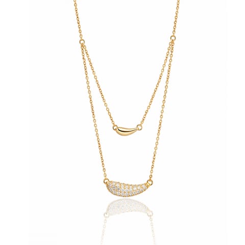 ⁨Naszyjnik stal szlachetna pozłacana 14k złotem, cyrkonie NST2270⁩ w sklepie Wasserman.eu