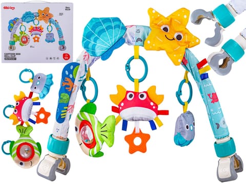 ⁨Pałąk Łuk Sensoryczny Z Zabawkami Grzechotki Do Łóżeczka Wózka Fotelika Zwierzęta Morskie⁩ w sklepie Wasserman.eu