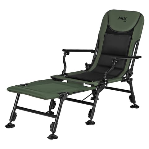 ⁨NC2703 KRZESŁO WĘDKARSKIE Z PODNÓŻKIEM ZIELONO-CZARNE NILS CAMP⁩ w sklepie Wasserman.eu