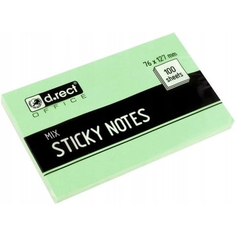 ⁨Bloczek samoprzylepny 76x127mm mix kolorów D.RECT 009259⁩ w sklepie Wasserman.eu