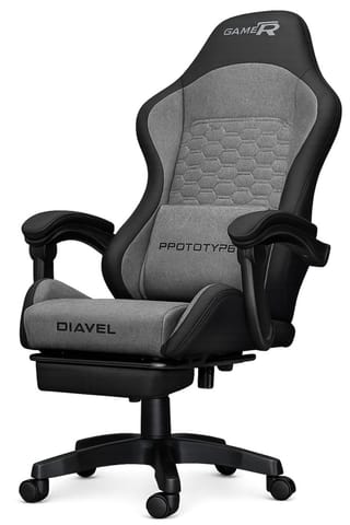 ⁨Fotel obrotowy gamingowy DIAVEL PRO FABRIC GREY XL⁩ w sklepie Wasserman.eu