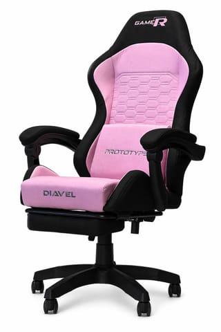 ⁨Fotel obrotowy gamingowy DIAVEL PRO FABRIC PINK XL⁩ w sklepie Wasserman.eu
