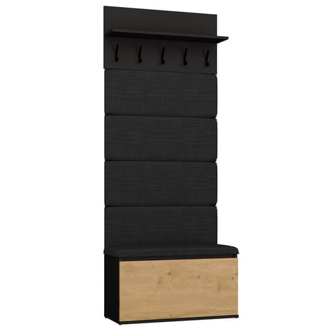 ⁨Wieszak + Szafka LIOR CZERŃ / DĄB ARTISAN Do Przedpokoju⁩ w sklepie Wasserman.eu