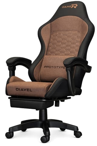 ⁨Fotel obrotowy gamingowy DIAVEL PRO FABRIC BROWN XL⁩ w sklepie Wasserman.eu
