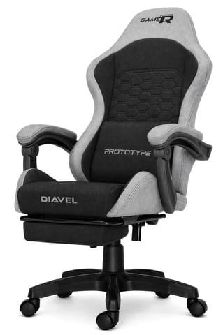 ⁨Fotel obrotowy gamingowy DIAVEL PRO FABRIC FULL GREY XL⁩ w sklepie Wasserman.eu