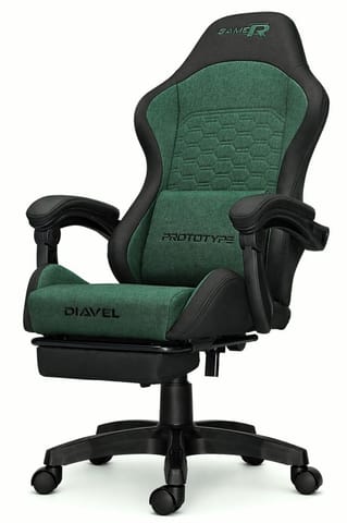 ⁨Fotel obrotowy gamingowy DIAVEL PRO FABRIC GREEN XL⁩ w sklepie Wasserman.eu