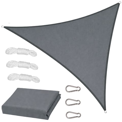 ⁨Żagiel Ogrodowy Przeciwsłoneczny Wodoodporny Trójkąt Szary 400x400 cm⁩ w sklepie Wasserman.eu