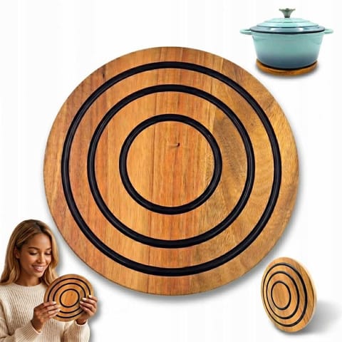 ⁨DREWNIANA PODKŁADKA PODSTAWKA MAGNETYCZNA POD GARNKI 20cm HAGE⁩ w sklepie Wasserman.eu