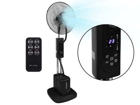 ⁨Wentylator  stojący 16" 90W klimator z funkcją mgiełki CZARNY⁩ w sklepie Wasserman.eu