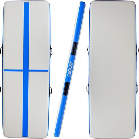 ⁨AIR TRACK MATERAC GIMNASTYCZNY MATA ŚCIEŻKA AKROBATYCZNA 300X100X15CM POMPKA ELEKTRYCZNA NIEBIESKA⁩ w sklepie Wasserman.eu