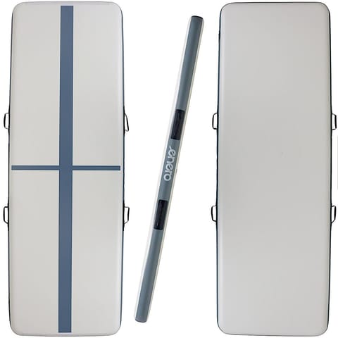 ⁨AIR TRACK MATERAC GIMNASTYCZNY MATA ŚCIEŻKA AKROBATYCZNA 300X100X15CM POMPKA ELEKTRYCZNA SZARA⁩ w sklepie Wasserman.eu