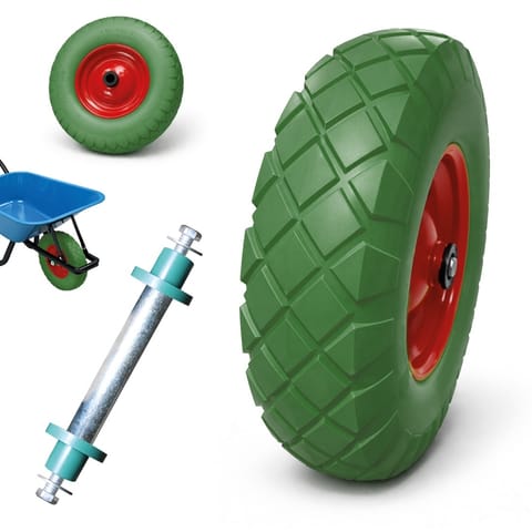 ⁨Zielone Koło do taczki wózka Bezdętkowe 4,8 trwaly materiał⁩ w sklepie Wasserman.eu