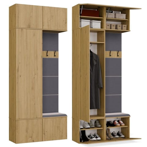 ⁨Garderoba Szafa + Wieszak HAGA II/1Sz1W DĄB ARTISAN⁩ w sklepie Wasserman.eu