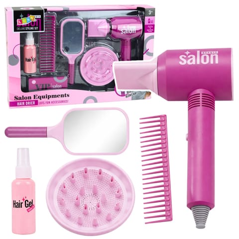 ⁨Zestaw Fryzjerski Salon Dla Dzieci Suszarka Lusterko Grzebień Akcesoria⁩ w sklepie Wasserman.eu