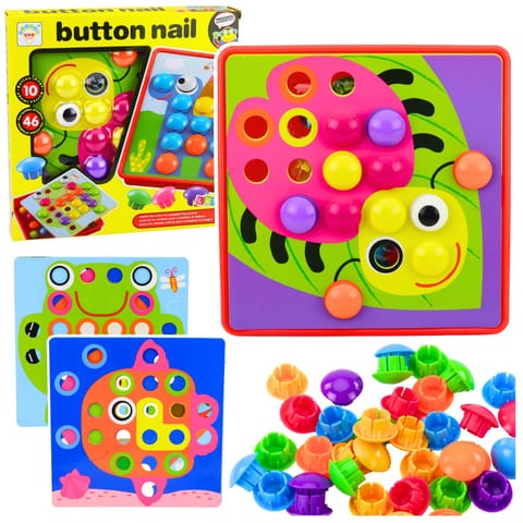 ⁨Układanka Guzikowa Mozaika Kreatywne Puzzle Geometryczne Grzybki 46 el.⁩ w sklepie Wasserman.eu