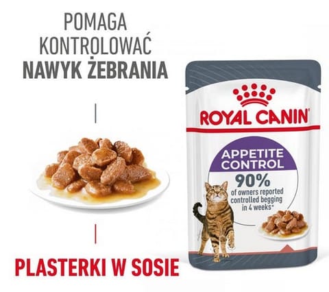 ⁨Royal Canin Appetite Control Care karma mokra w sosie dla kotów dorosłych, domagających się jedzenia saszetka 85g⁩ w sklepie Wasserman.eu
