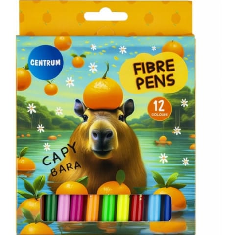 ⁨Flamastry szkolne 12 kolorów KAPIBARA 80125 CENTRUM⁩ w sklepie Wasserman.eu