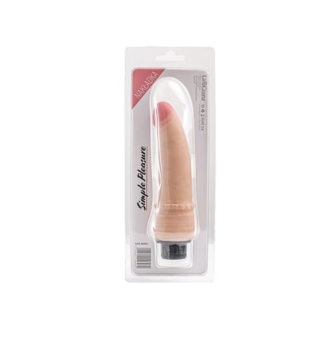 ⁨Simple Pleasure wibrator z regulacją prędkości cyberskóra kolor cielisty 18 cm⁩ w sklepie Wasserman.eu