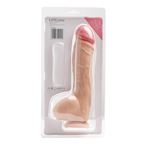 ⁨Simple Pleasure dildo z wbudowanym kręgosłupem cyberskóra kolor cielisty 25,5 cm⁩ w sklepie Wasserman.eu