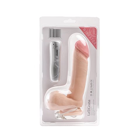 ⁨Simple Pleasure wibrator 7 trybów wibracji cyberskóra kolor cielisty 20 cm sterowany przewodowo⁩ w sklepie Wasserman.eu
