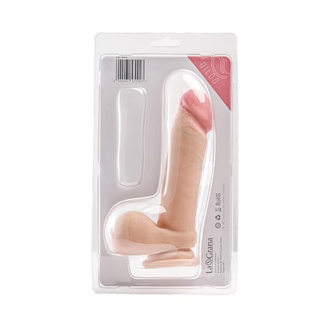 ⁨Simple Pleasure dildo z wbudowanym kręgosłupem cyberskóra kolor cielisty 20cm⁩ w sklepie Wasserman.eu