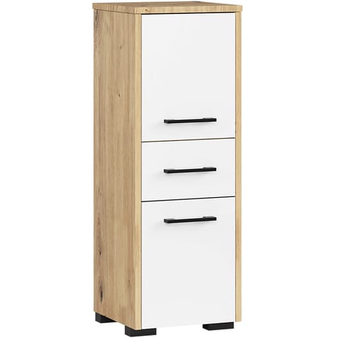 ⁨SZAFKA ŁAZIENKA FIN SŁUPEK 30 2D 1SZ 85cm PK DĄB ARTISAN / BIAŁY⁩ w sklepie Wasserman.eu