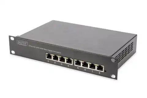 ⁨Digitus 8-port Gigabit Ethernet PoE switch DN-95317 10/100/1000 Mbps (RJ-45), Unmanaged, Rack mountable, Power supply type Inter⁩ at Wasserman.eu