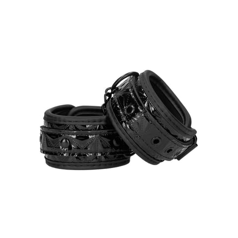 ⁨Ouch! Kajdanki z uprzężą, neopren, czarne, regulowane, 21-31 cm⁩ w sklepie Wasserman.eu