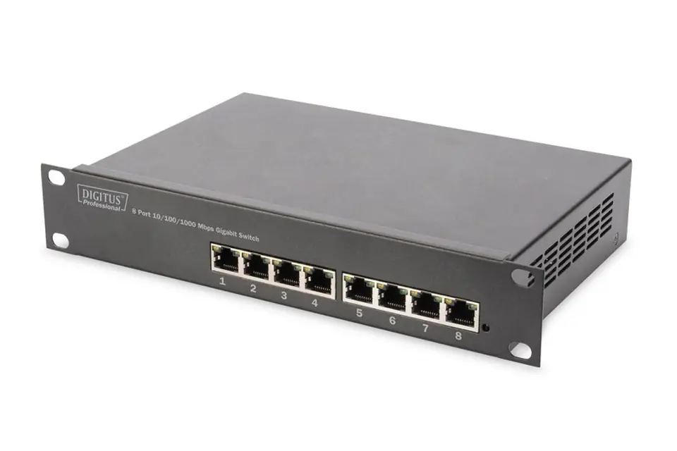 ⁨Digitus | 8-port Gigabit Ethernet Switch | DN-80114 | Unmanaged | Rackmountable | 10/100 Mbps (RJ-45) ports quantity | 1 Gbps (R⁩ w sklepie Wasserman.eu