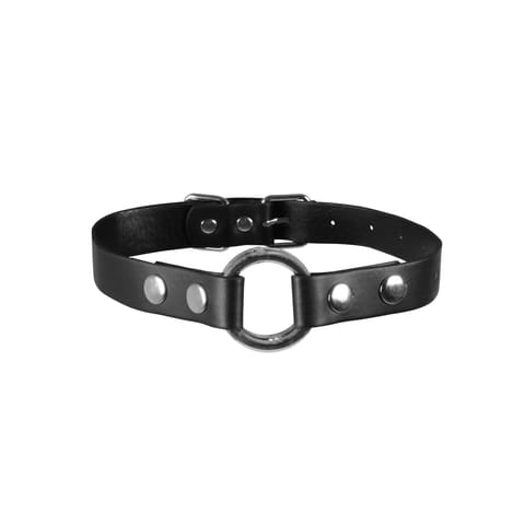 ⁨Ouch! by Shots - Pas skorzany z dużym stalowym pierścieniem, regulowany⁩ w sklepie Wasserman.eu