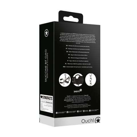 ⁨Ouch! Silikonowy knebel z regulowanymi zaciskami - anatomiczny design⁩ w sklepie Wasserman.eu