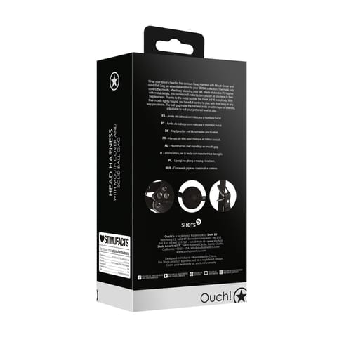 ⁨Ouch! Uprząż na głowę z osłoną ust i kulistym zamknięciem PU⁩ w sklepie Wasserman.eu