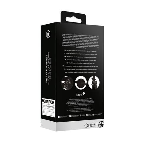 ⁨Ouch! Head Harness z osłoną ust i oddychającym kulkowym elementem⁩ w sklepie Wasserman.eu