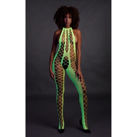 ⁨Ouch! by Shots Bodystocking Neon XS/L - głęboki dekolt, UV aktywacja⁩ w sklepie Wasserman.eu