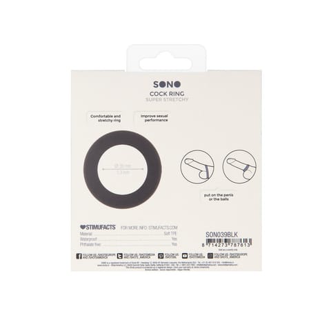 ⁨EasyToys No.39 pierścień anatomiczny TPE czarny połprzezroczysty⁩ w sklepie Wasserman.eu