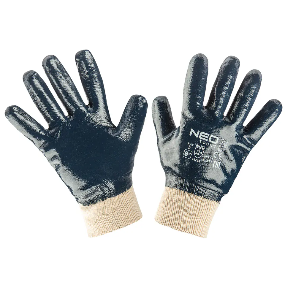 ⁨Work gloves, cotton, all nitrile coated, 4121X, size 8⁩ at Wasserman.eu