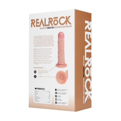 ⁨RealRock Shots Model Zakrzywiony Wibrujący 15,5 cm Flesh z Przyssawką⁩ w sklepie Wasserman.eu