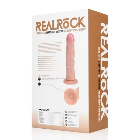 ⁨RealRock Obracający System Wibracyjny 20,5 cm Flesh - przyssawka⁩ w sklepie Wasserman.eu