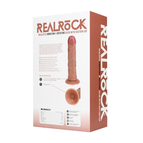 ⁨RealRock Tan 8" - Wibrujący model obrotowy z przyssawką 20,5 cm⁩ w sklepie Wasserman.eu