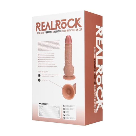 ⁨RealRock Tan 8" 20,5 cm model z systemem wibracji i przyssawką⁩ w sklepie Wasserman.eu