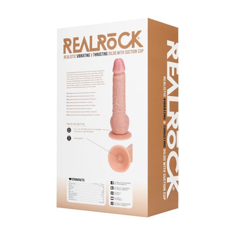⁨RealRock Wibrujący model z jądrami 20,5 cm przyssawka Flesh⁩ w sklepie Wasserman.eu