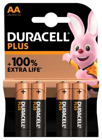 ⁨Duracell Plus MN1500 AA, Alkaline, 4 pc(s)⁩ at Wasserman.eu