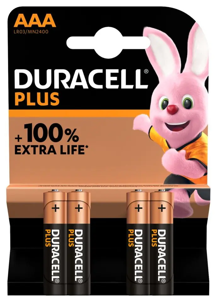 ⁨Duracell Plus MN2400 AAA Alkaline, 4 pc(s)⁩ at Wasserman.eu