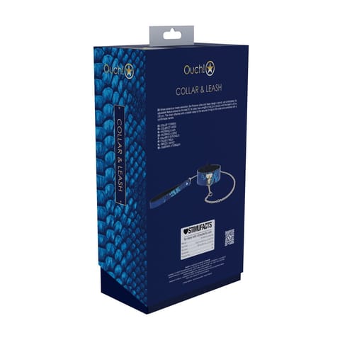 ⁨Ouch! Florence Collection Obroża z Smyczą Niebieska Skorzana Fashion⁩ w sklepie Wasserman.eu