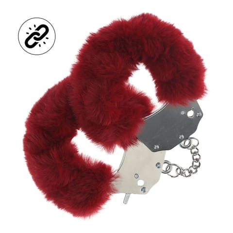 Heavy-duty Fluffy Handcuffs - Burgundy w sklepie Wasserman.eu