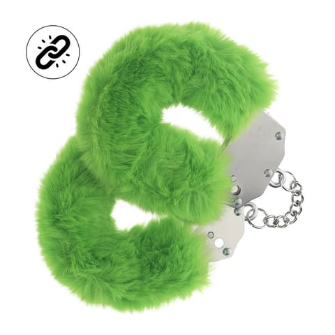 Heavy-duty Fluffy Handcuffs - Green w sklepie Wasserman.eu