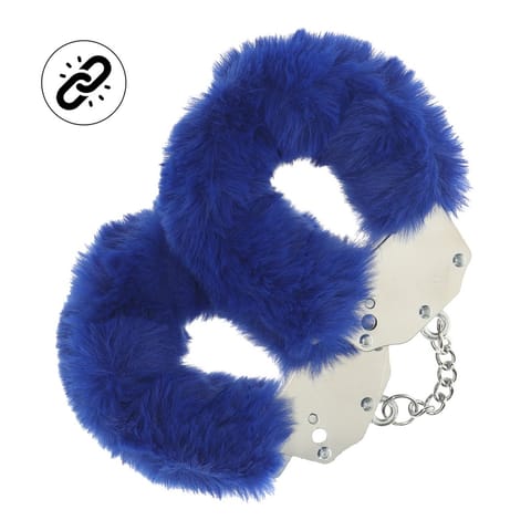 Heavy-duty Fluffy Handcuffs - Navy w sklepie Wasserman.eu